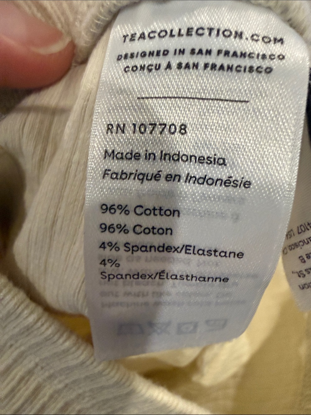 Tea Collection Cream Ribbed Leggings - Picture 3 of 4